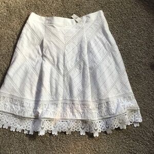 Talbots Skirt White Lace Flared